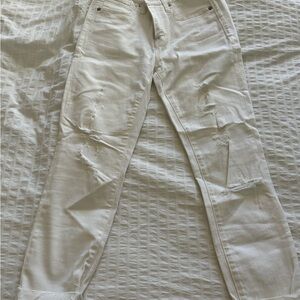 Madewell Distressed White Jeans